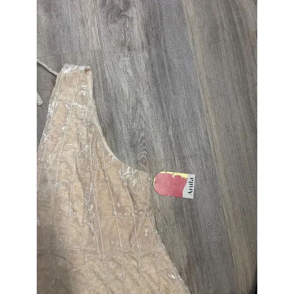 Arula Ivory Crushed Velvet V-Neck Lace Up Back Mini Dress Plus Size 3X NEW - Image 4