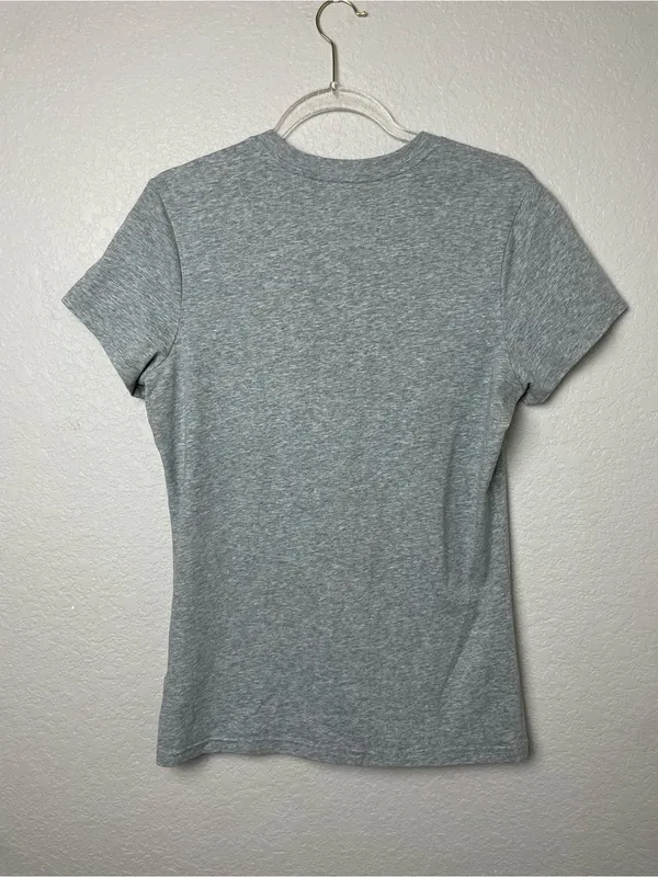 Nike Women's Dri Fit Cotton Workout Heather Gray Short Sleeve Crew Tee Size L - Image 7