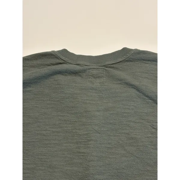 Aerie Womens Small Waffle Knit Henley Crop Top Long Sleeve Sage Green Buttons - Image 5