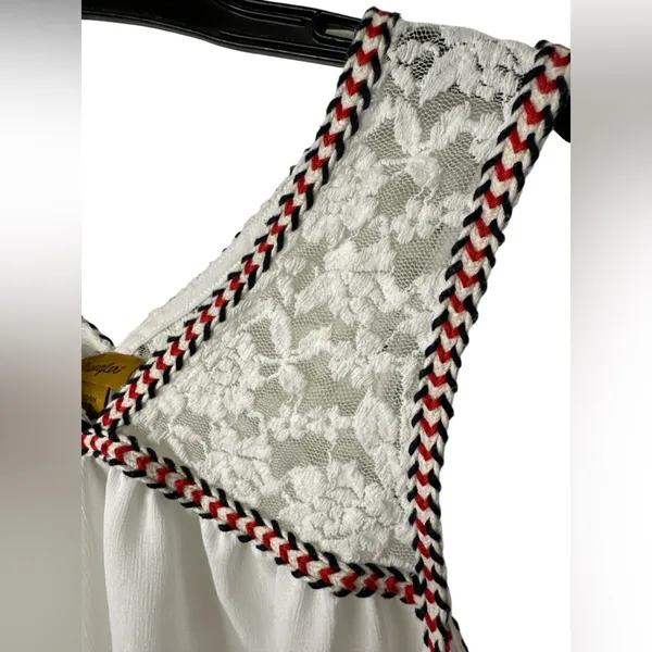 Wrangler White Sleeveless Lace Embroidered Blouse - Image 3