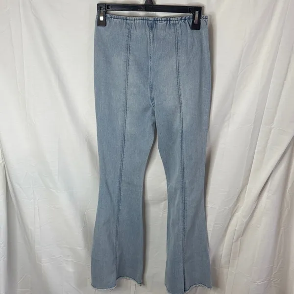 Light Blue Flare Jeans - Women's Wide Leg Denim - Image 2