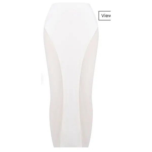 Mistress Rocks Panelled Maxi Skirt in White By House Of CB Size XS Ivory Sheer‎ - Image 3