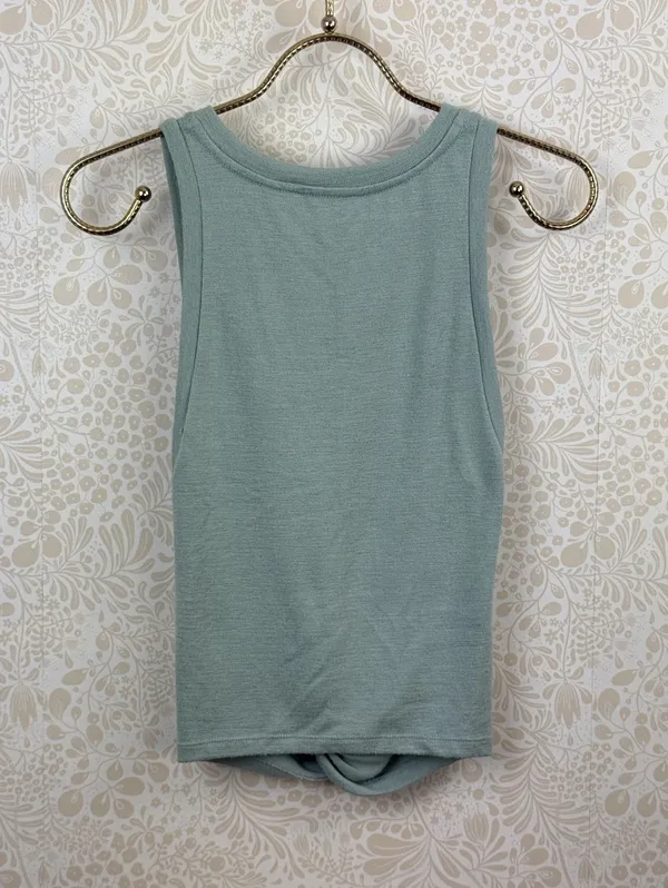 Wilfred Free by Aritzia Blue Sleeveless Twist Front Tank Top - Size - Small - Image 2