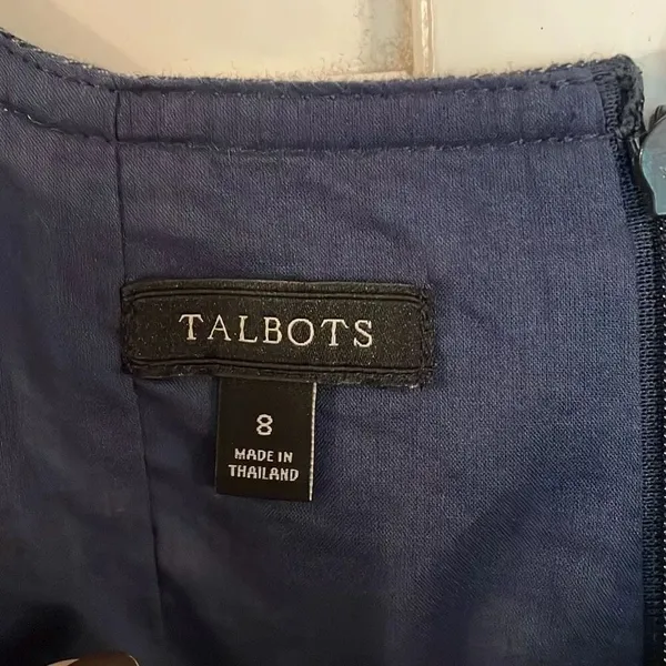 Talbots 100% linen denim look seamed fitted tank dress 8 - Image 5