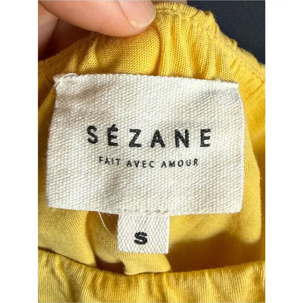 Sezane 100% Cotton Darcy Dress, Size S, Sunset Yellow, VGUC - Image 5