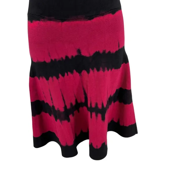 Karen Millen‎ Dress Bodycon Fit & Flare Sleeveless Tie Dye Red Black Size Small - Image 7