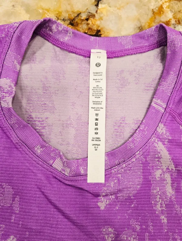Lululemon SwiftlyTech Shirt 2.0 Shadow Bloom Moonlit Magenta pattern 12 - Image 9