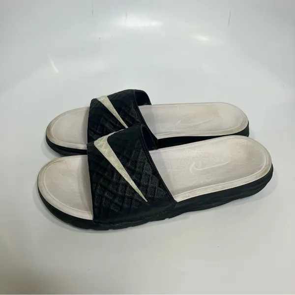 Nike Benassi solarsoft slides black & white size‎ 5 - Image 4