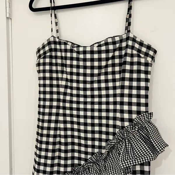 Lovers + Friends Gabby Gingham Ruffle Mini dress Sleeveless Checkered Print - Image 3