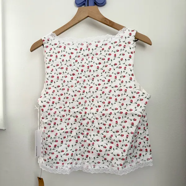 Reformation 10 NEW Rosalie Linen Top Alyssa White Romantic Preppy Cottage - Image 4