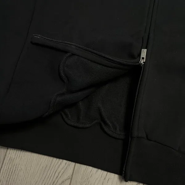 Essentials X small new black zipper white lettering fear of God hoodie - Image 3