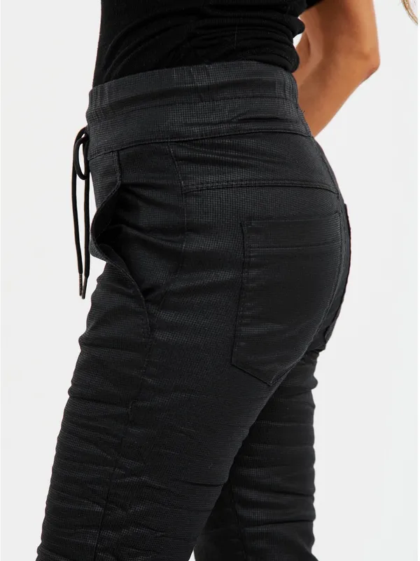 BEVY FLOG Shely Black Original Pants Size 29 | Drawstring Jogger Stretch - Image 5