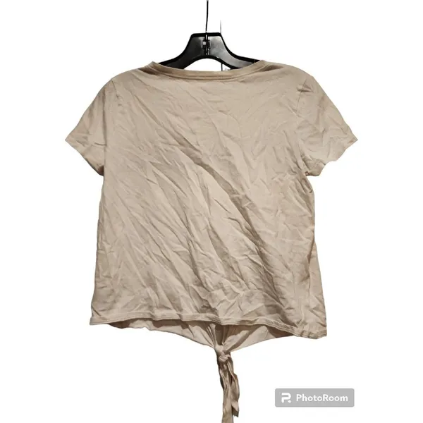 American Eagle Tie-Front T-Shirt Striped Casual Top Tee‎ White S - Image 2