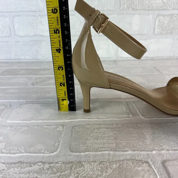 Talbots Heels Womens 8 Nude Patent‎ Leather Ankle Strap Kitten Open Toe Classic - Image 13