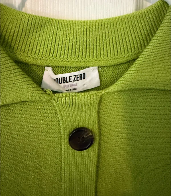 Cropped Cardigan Green - Image 3
