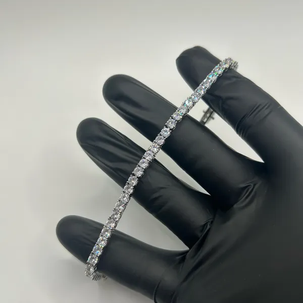 Jewelry by Lyra Moissanite Tennis Bracelet Silver 4mm 7 Inch Brand New VVS1 Crazy Shine No Pass - Image 2