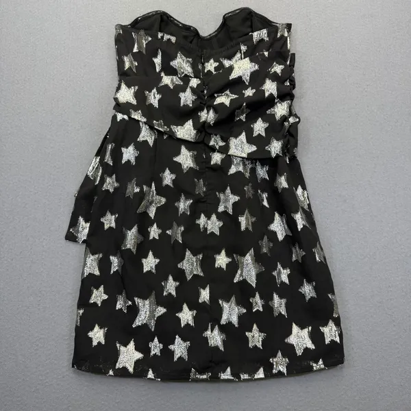 For Love & Lemons Black Silver Star Metallic Mini Dress Revolve Exclusive S - Image 9