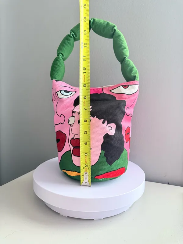 Pop Art Canvas Bucket Bag Pink - Image 2