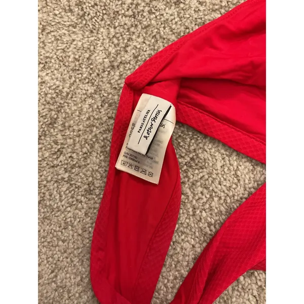 & Other Stories Red High Neck Halter Bikini Top Scandinavian Minimalist, sz 8 - Image 7
