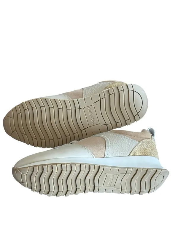 J. MCLAUGHLIN Emerson Leather Suede Grasscloth Sneaker Beige Cream Size 7 NEW - Image 5