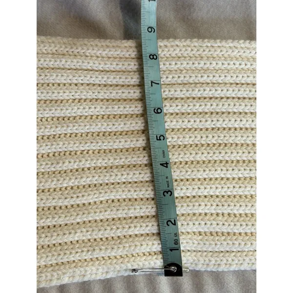 Moda Int Knit Cream Long Scarf Pom‎ Poms Soft Warm Winter Thick Wide - Image 4