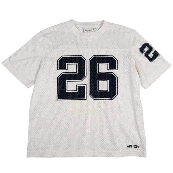 Aritzia Trading Jersey Mesh Crewneck Womens XXS White Sporty 90s Y2K Streetwear - Image 2