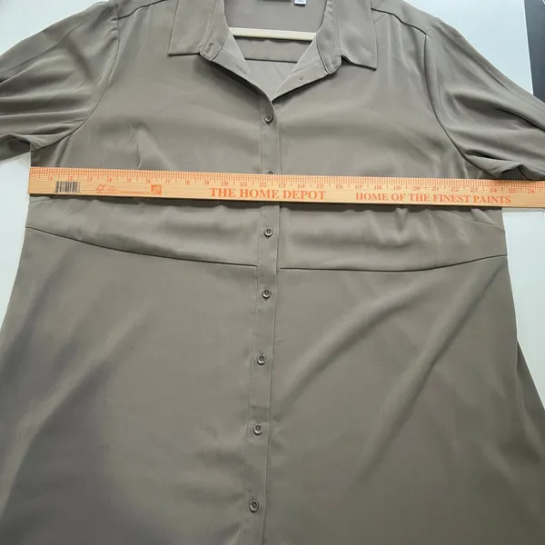 Susan Graver Tunic Top Womens 1X Gray Great Long Sleeve Button Down Stretch - Image 5