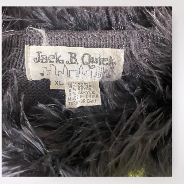 Jack‎ B. Quick Vintage 90’s Beaded Feathered Cardigan Sweater Size XL - Image 2