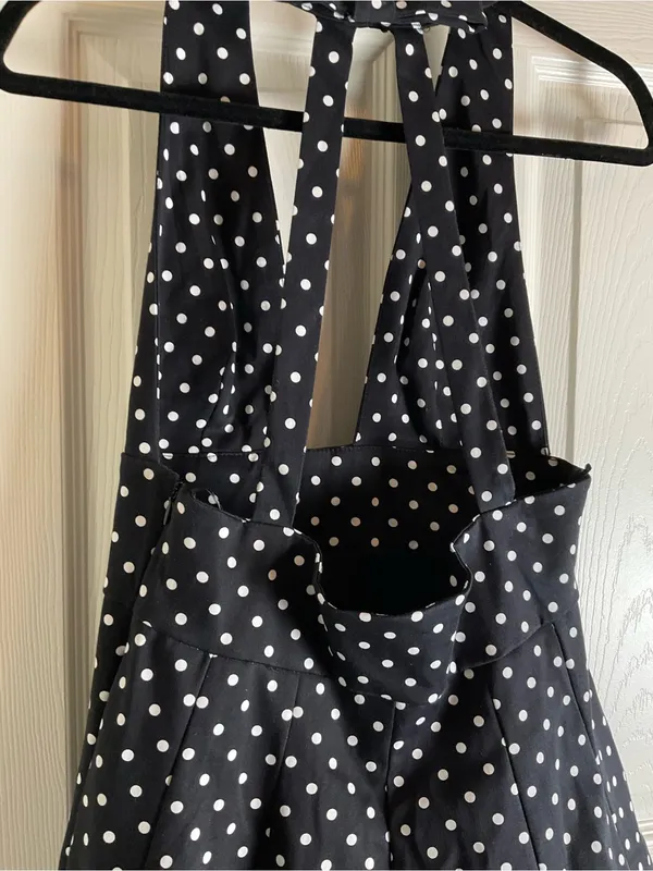 ZARA Black Polka Dot Halter Mini Dress - Women's Summer Dress - Image 7