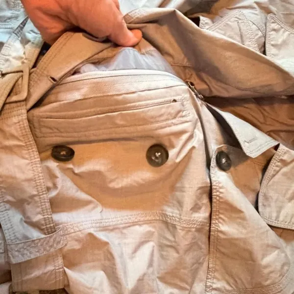 The North Face Women XL Gray Nylon Belted Double Breasted Trench Coat - Image 6