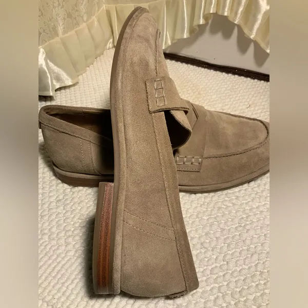 Sam Edelman Taupe Suede Penny Loafers - Image 5
