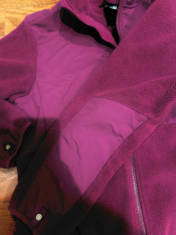 The North Face 90s Retro Denali purple fleece Hoodie jacket XL teenage!Women s/M - Image 13