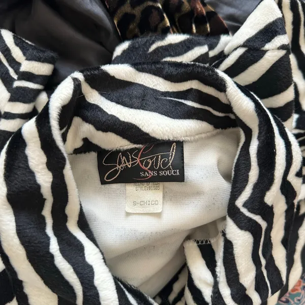 Vintage Y2K Zebra Print Sans Souci Two Piece Jacket & Mini Skirt Set - Image 4