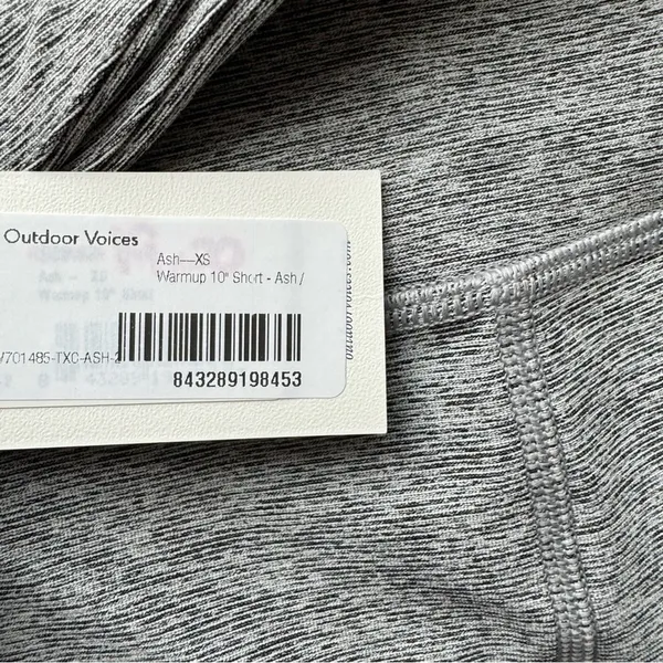 Outdoor Voices Warmup 10” Biker Shorts Ash Grey‎ Pocket Compression Size XS NEW - Image 6
