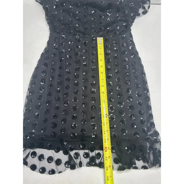 Altar'd State Sparkle Polka Dot Dance Party Homecoming Mini Dress Black Size M - Image 10
