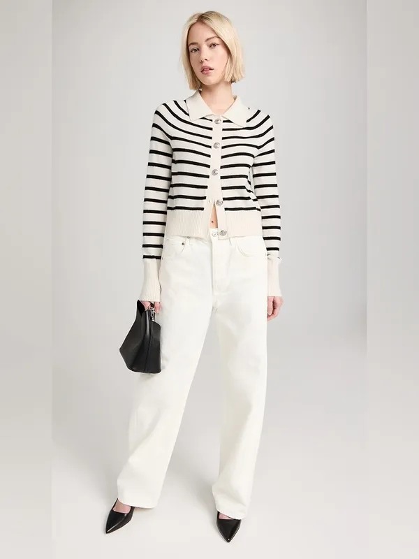 Veronica Beard Cheshire Cashmere Striped Cardigan Size S - Image 3