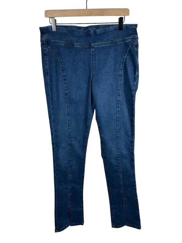 Free People We The Free Double Dutch Pull-On Slit Skinny Jeans Denim Size Medium‎ - Image 3