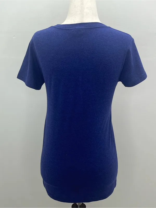 Charlie Hustle Women’s KC Heart Blue Short Sleeve Scoop Neck T-Shirt Small - Image 4