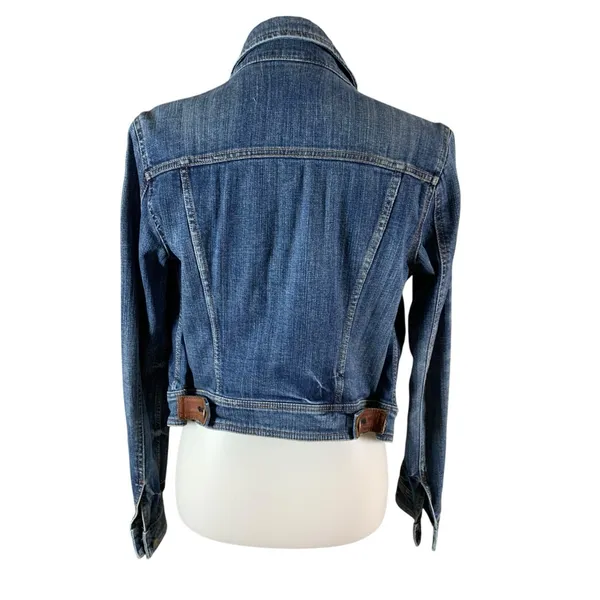 Pilcro Stretch Fitted Vintage Wash Denim Jacket Boho Western Style Small - Image 3