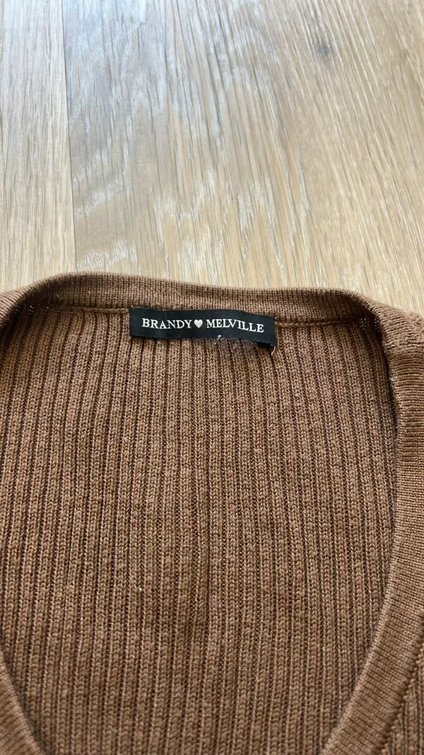Brandy Melville Long Sleeve Top Brown - Image 2