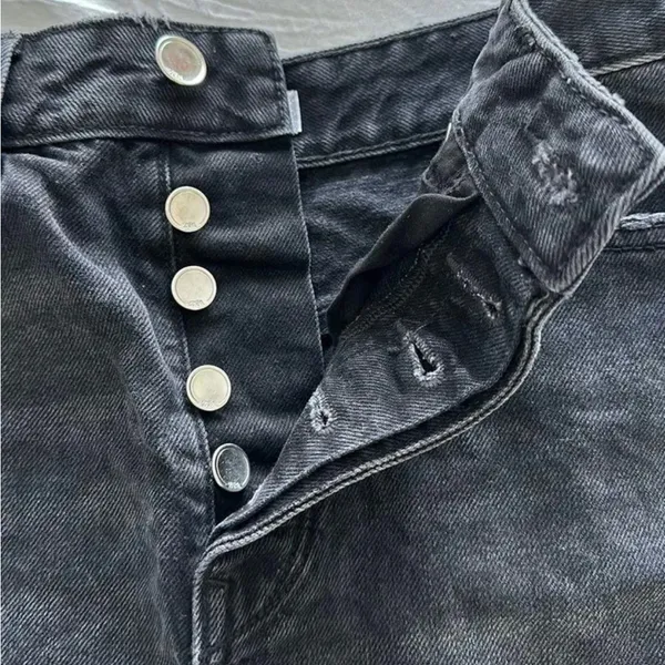 Zara black denim shorts - Image 3