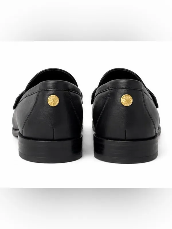 Vince Camuto Calie Black Leather Woven Penny Loafers Size 8 - Image 4