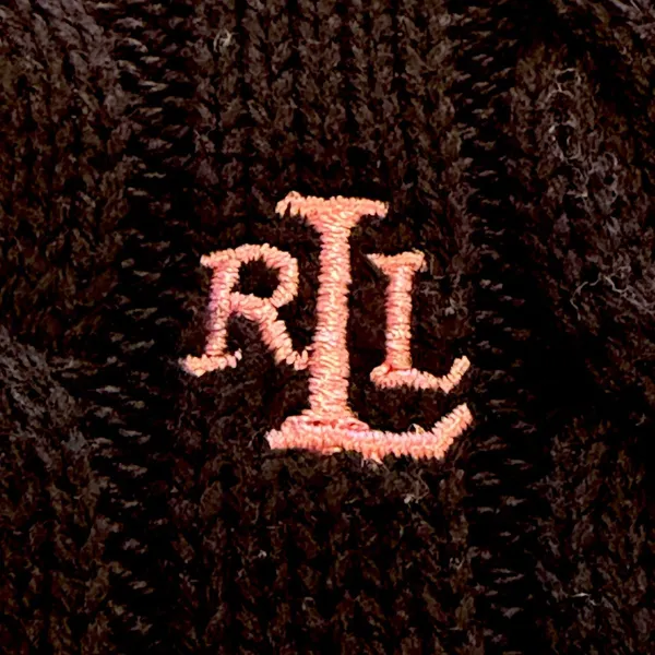 Lauren Ralph Lauren Womens Black Cable Knit Sweater Size L Full Zip Old Money - Image 5