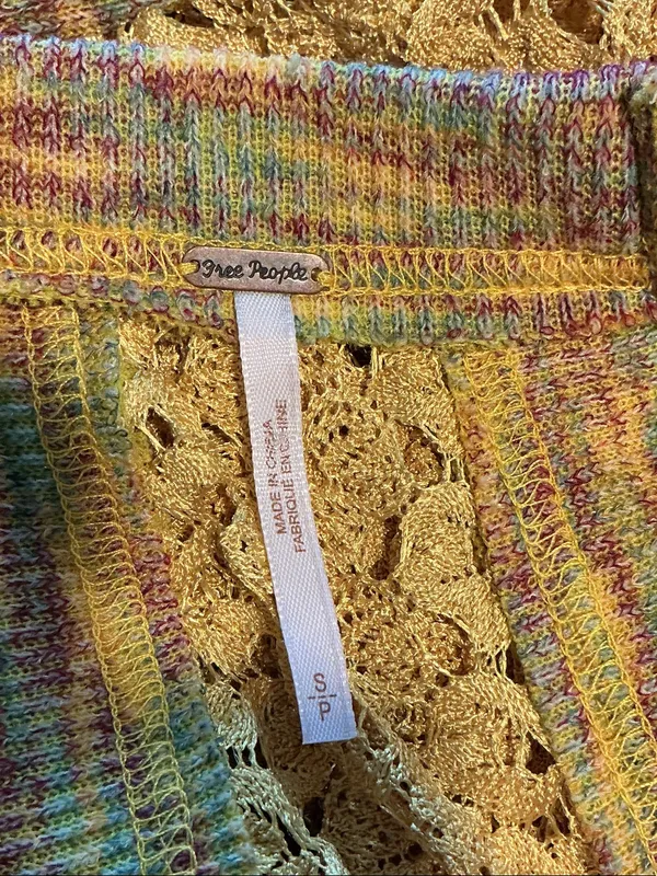 Free People Yellow Crochet Swim Coverup Halter - Image 9