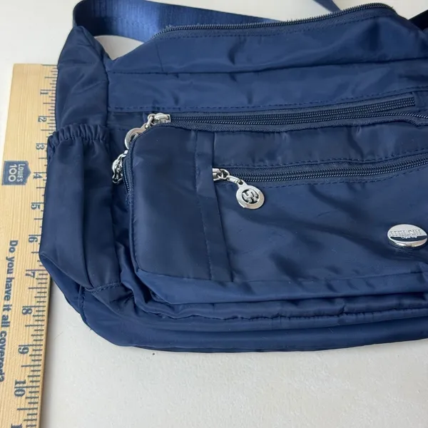 Jiel Shi Navy Blue Nylon Multi-Pocket Crossbody Bag Women Adjustable Strap - Image 9