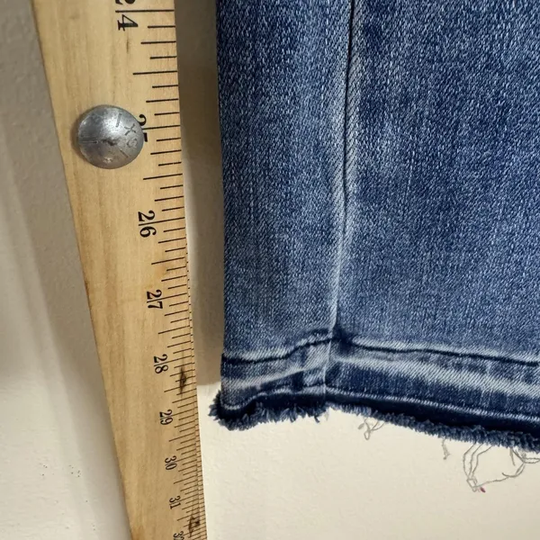 Judy Blue‎ Jeans Juniors 3/26 Blue High Rise Slim Boot Raw Hem Stretch Denim - Image 8