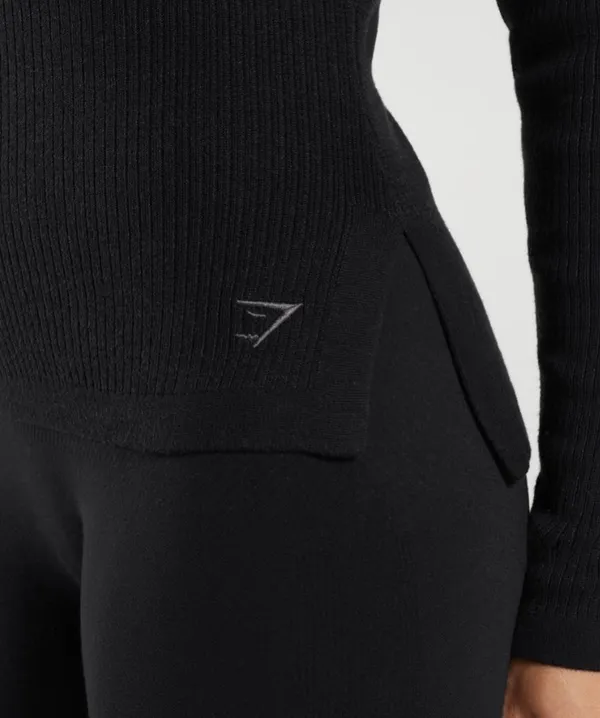 Gymshark Mockneck Pullover Black Sweater - Image 2