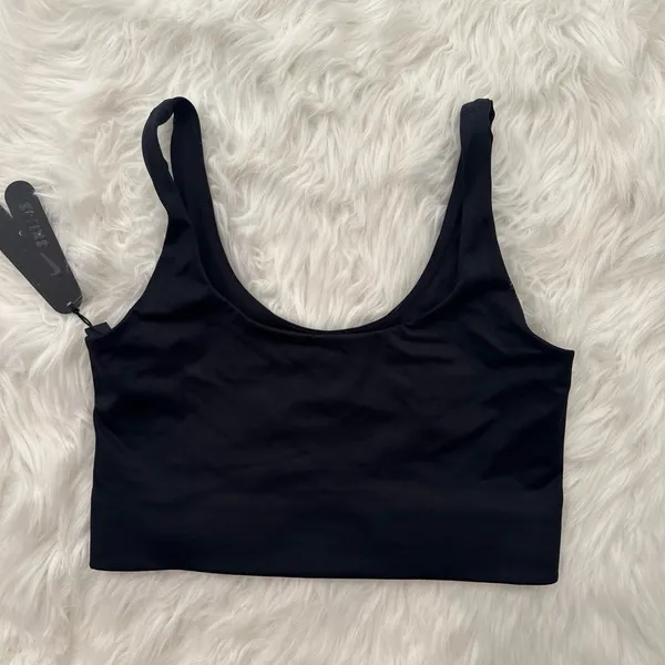 Nike Skims Shine Scoop Neck Longline Bra Obsidian Size Small - Image 4