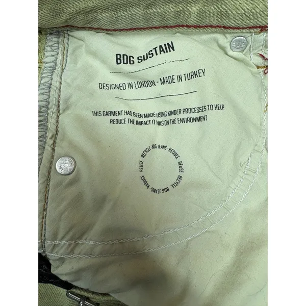 BDG Green Haze Logan Cinch Back Boyfriend Jeans Y2K Streetwear 25W - Image 8