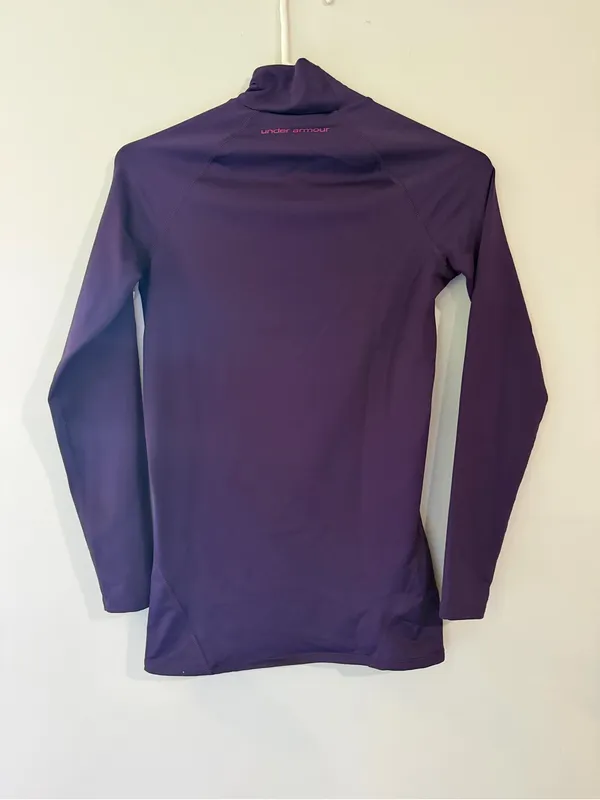 Under Armour Women’s Purple Long-Sleeve Mock Neck ColdGear Top Size Small - Image 6